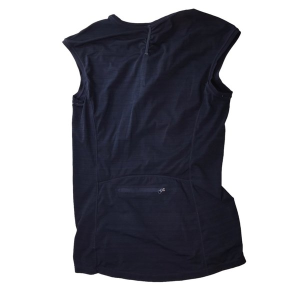 ATHLETA Pacifica 1/2 Zip Cap Sleeve Rash Guard Shirt Short Sleeve Size Women's M - Picture 2 of 8